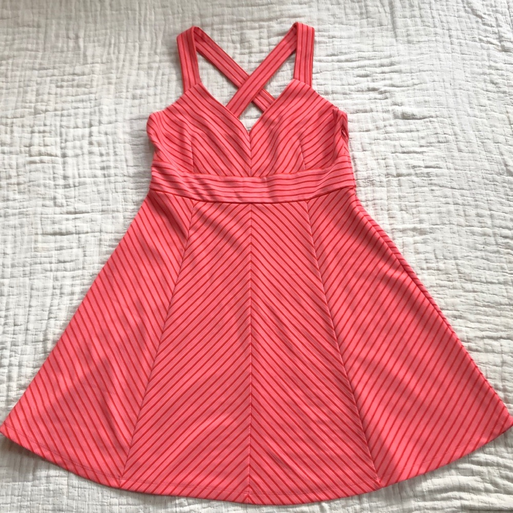 Striped cross back dress